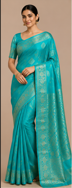 firozi-royal-silk-zari-woven-saree